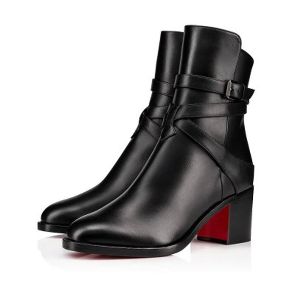 Christian Louboutin Shoes - Christian Louboutin Karistrap Leather 70mm Ankle Boot in Black